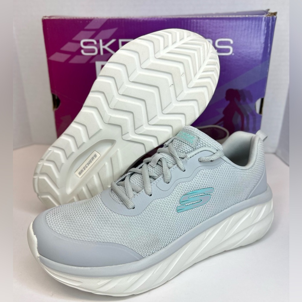 Skechers D'Lux Ultra Womens All Day Comfort Sneakers Grey Sz 9M Displays-NWB